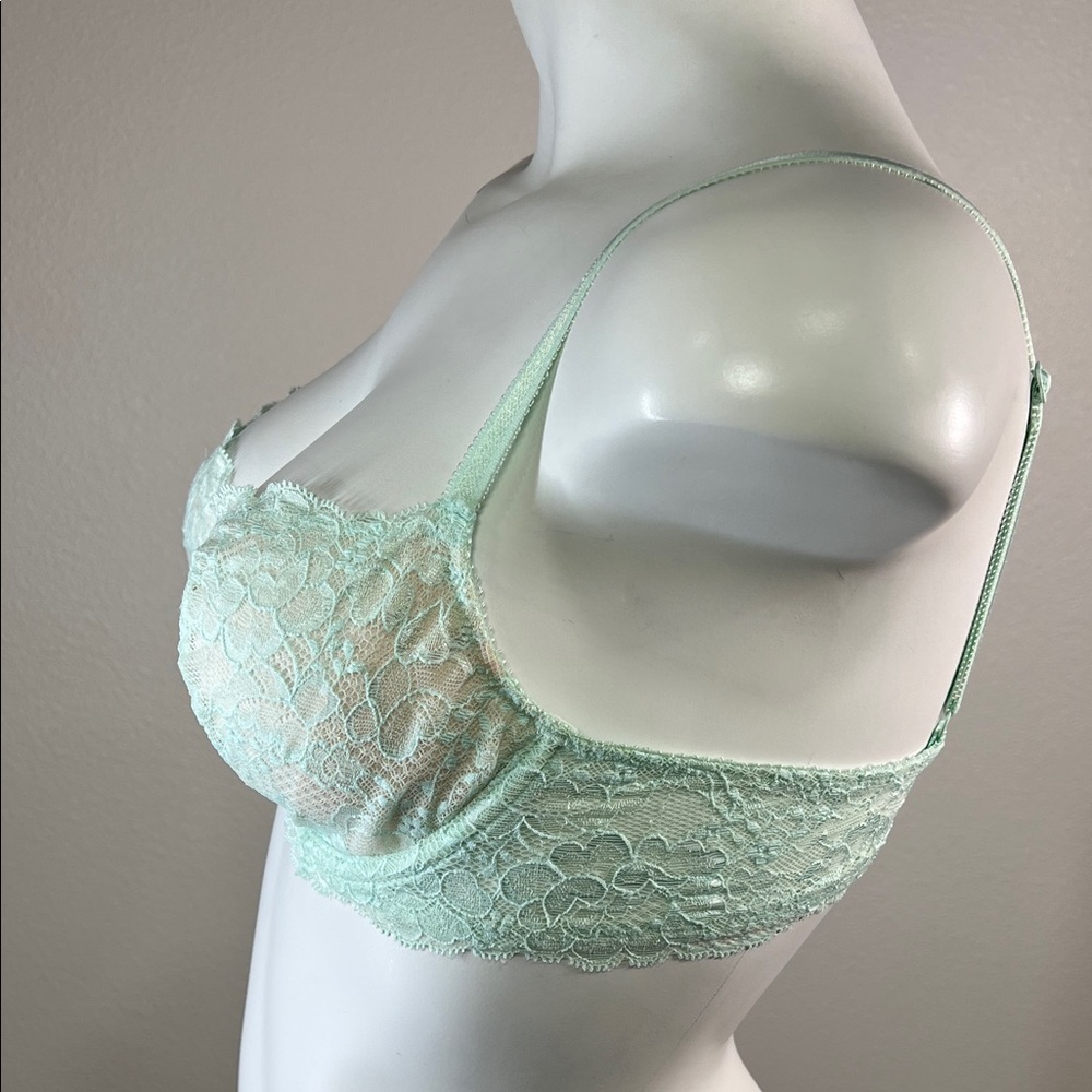 Victoria's Secret Dream Angels Unlined Demi Lace Underwire Bra in Soft Mint 34C - Picture 5 of 12